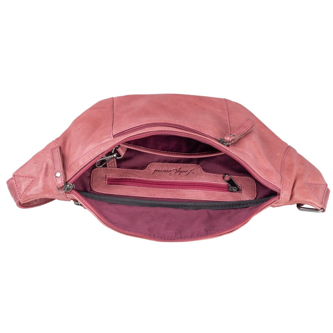 Concealed Carry Charlie Magnetic Leather Sling in Plum – interior view