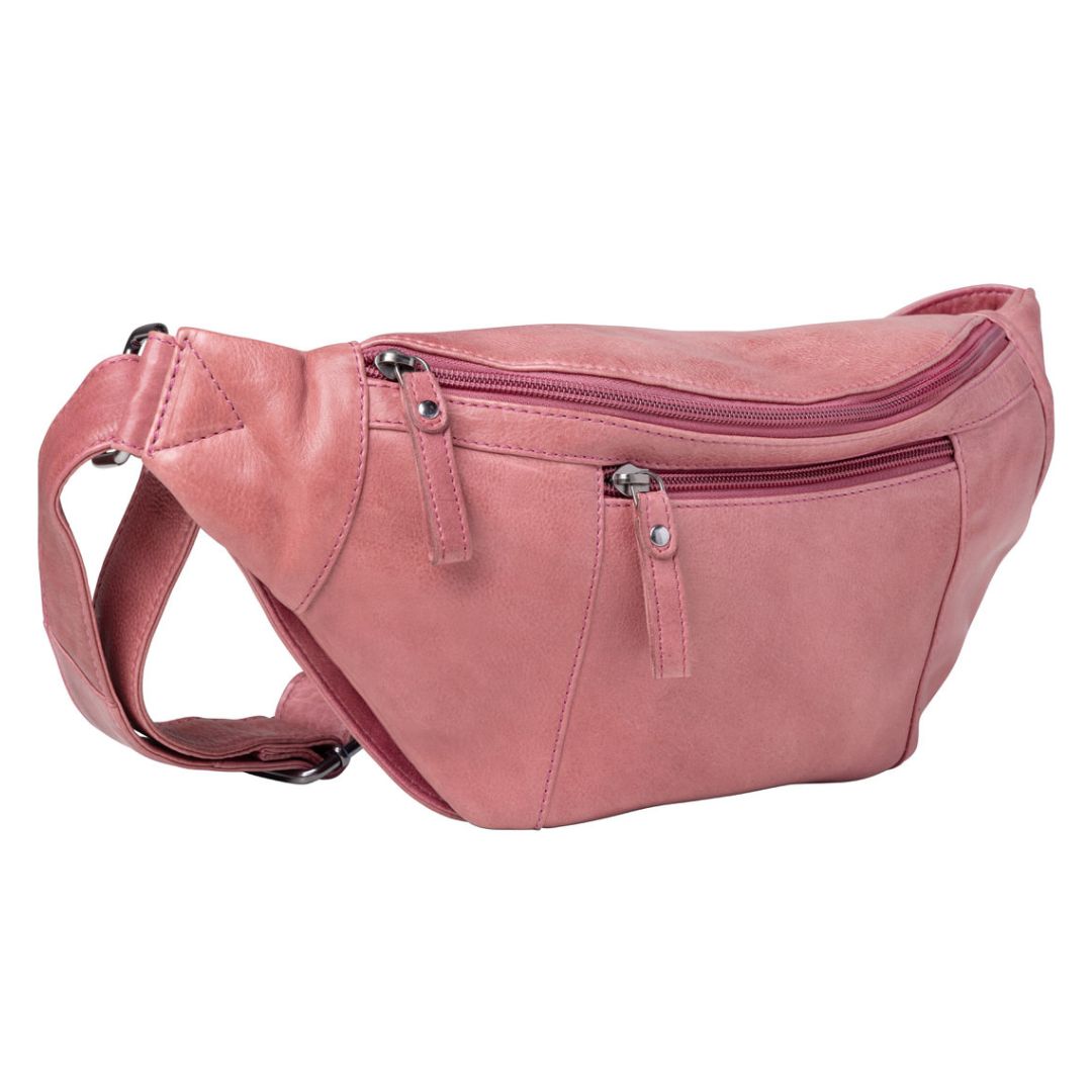 Concealed Carry Charlie Magnetic Leather Sling in Plum – side view