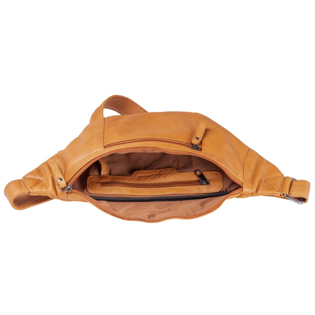 Concealed Carry Charlie Magnetic Leather Sling in Tan – interior view