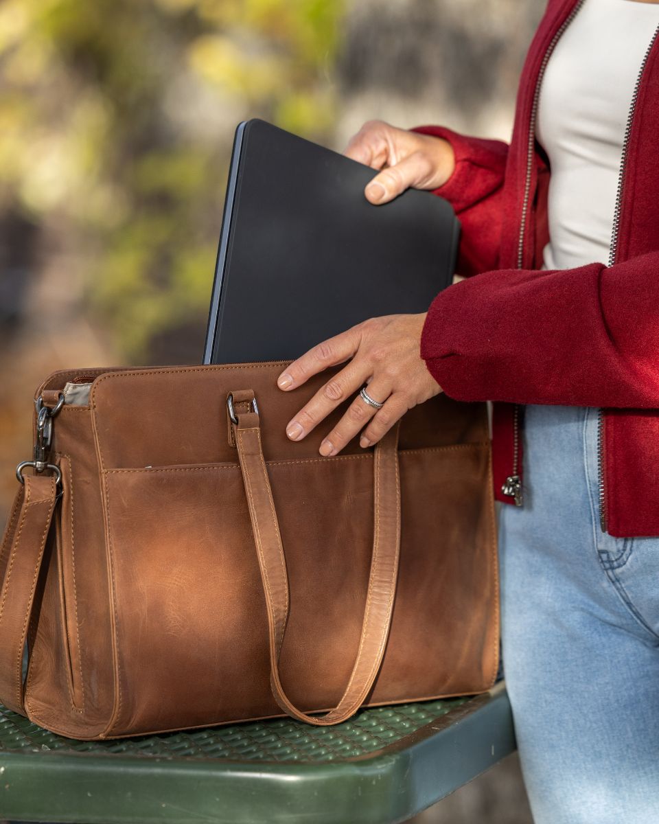 Concealed Carry Willow Computer Satchel – worn by model