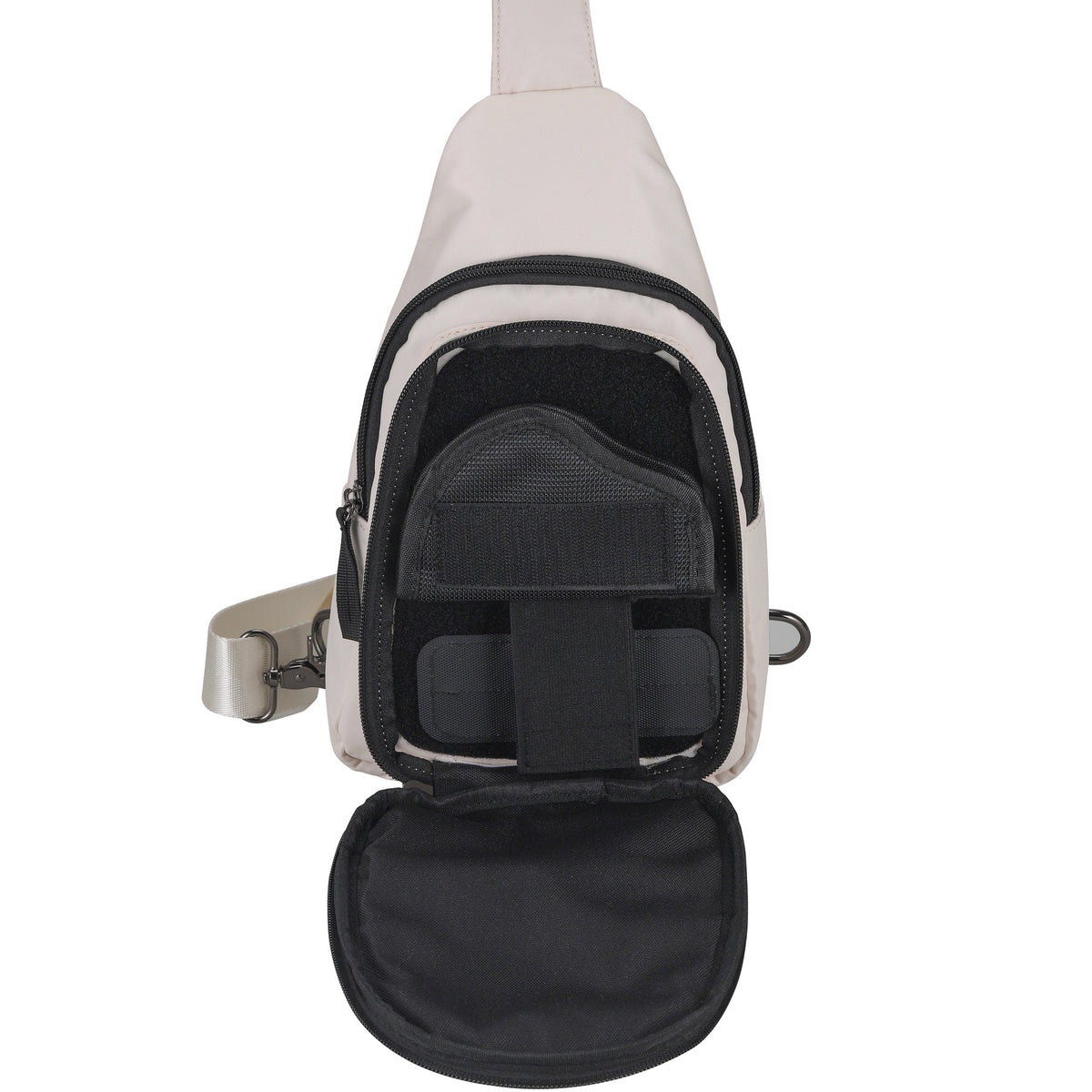 Concealed Carry Sarah Nylon Sling in Cream – concealment pocket