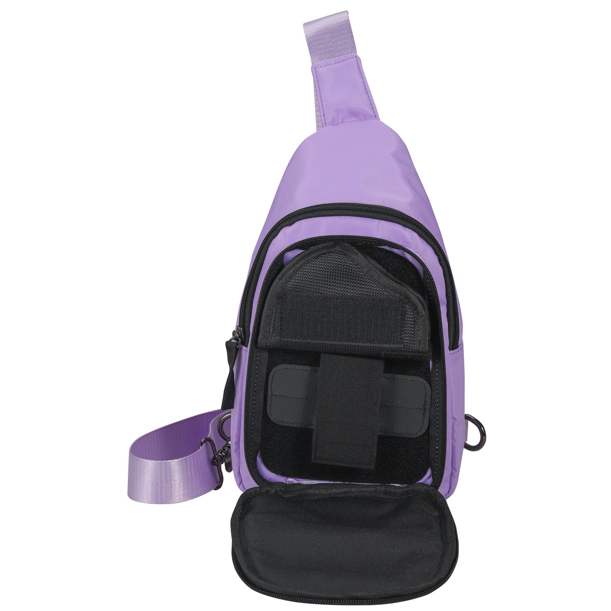 Concealed Carry Sarah Nylon Sling in Lilac – concealment pocket