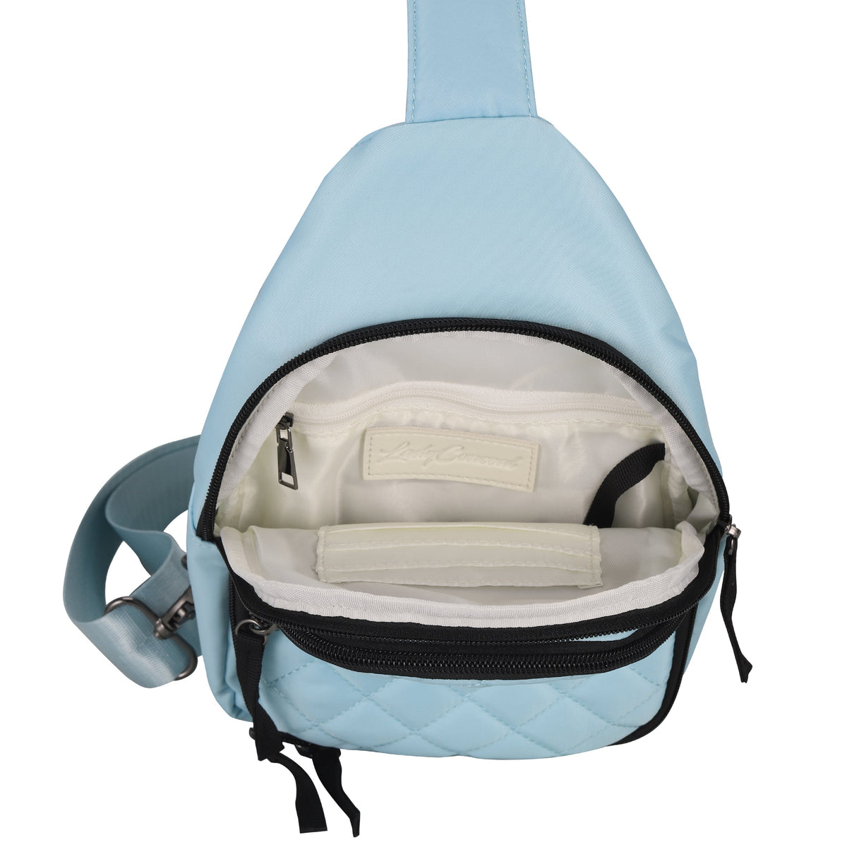 Concealed Carry Sarah Nylon Sling in Aqua – interior view