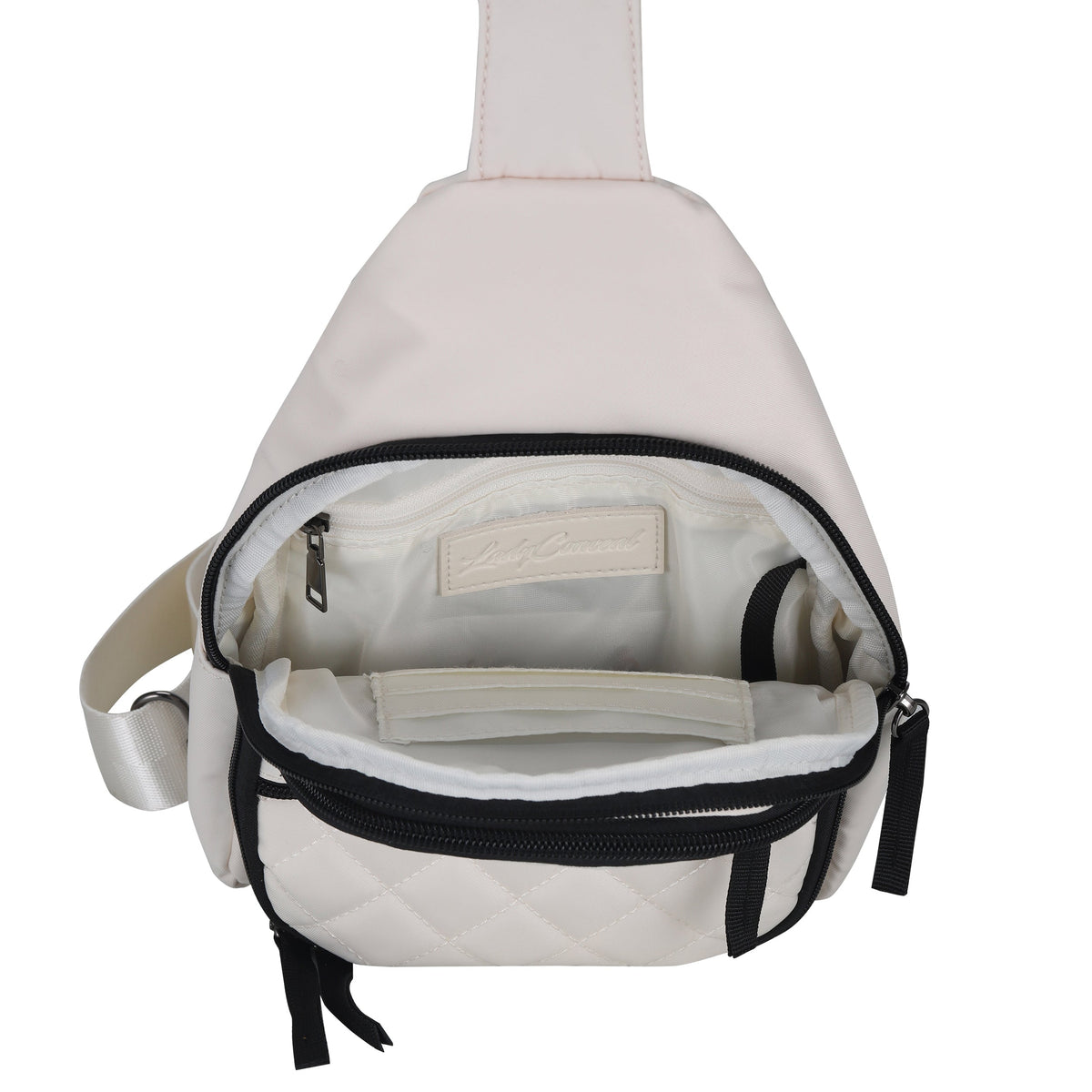 Concealed Carry Sarah Nylon Sling in Cream – interior view