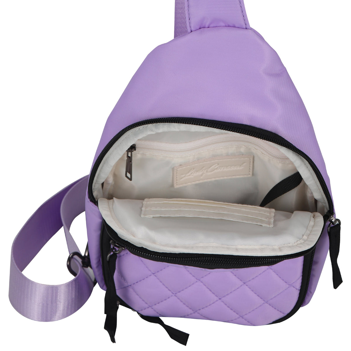 Concealed Carry Sarah Nylon Sling in Lilac – interior view 2