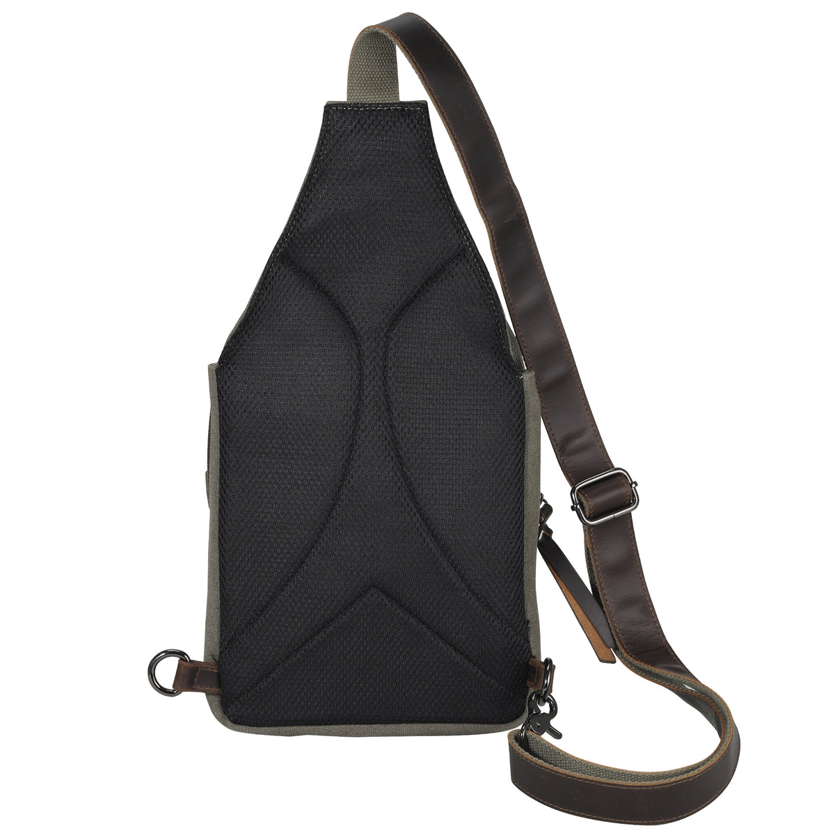 Concealed Carry Sling Bag in Olive – back view