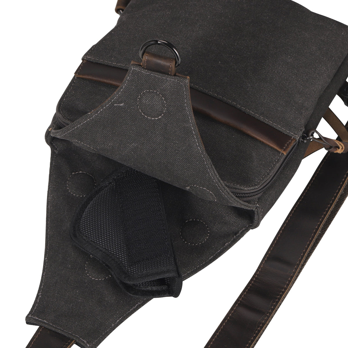 Concealed Carry Sling Bag in Slate – concealment pocket