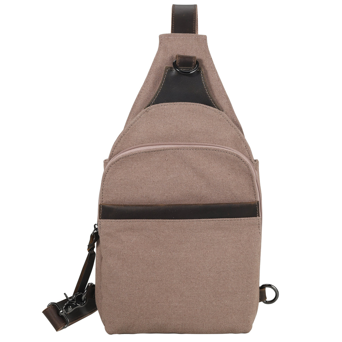 Concealed Carry Sling Bag in Light Brown – front view