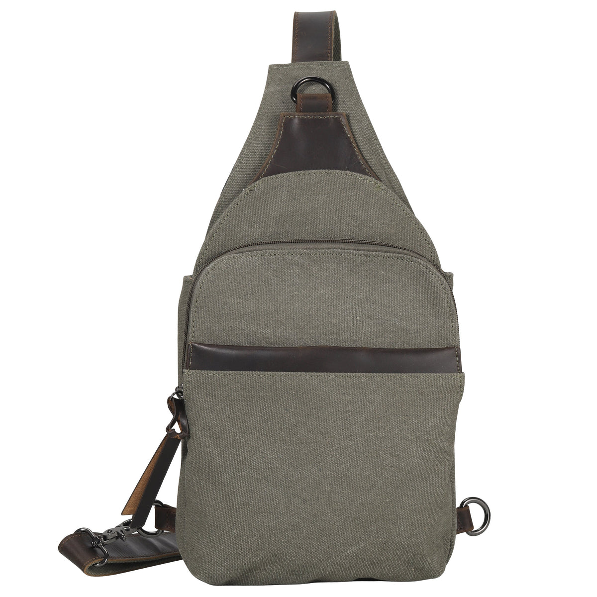 Concealed Carry Sling Bag in Olive – front view