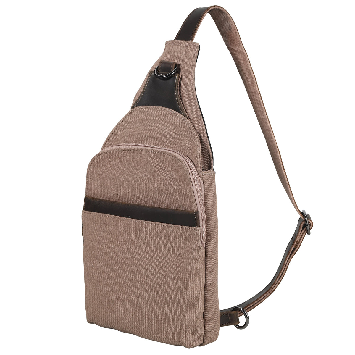 Concealed Carry Sling Bag in Light Brown – side view