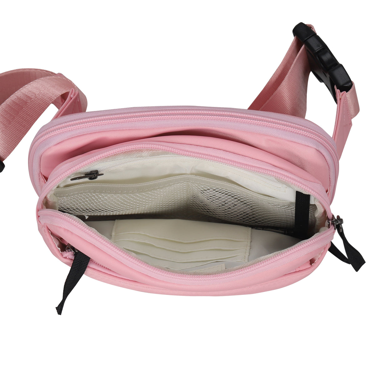 Concealed Carry Molly Nylon Fanny Pack/Sling in Coral – interior view