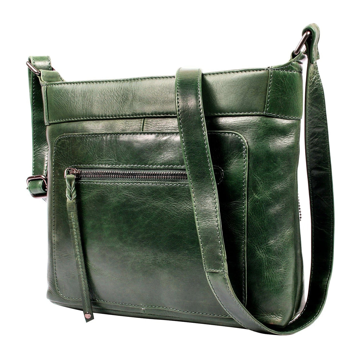 Delaney Concealed Carry Crossbody in Sea Green – concealment pocket 3