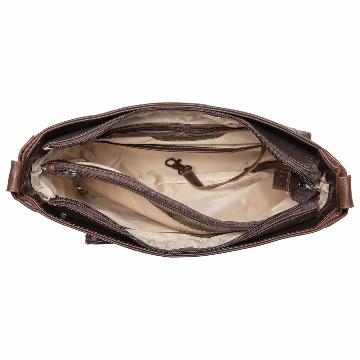 Delaney Concealed Carry Crossbody in Dark Mahogany – interior view 2