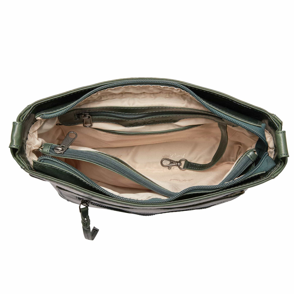 Delaney Concealed Carry Crossbody in Sea Green – interior view