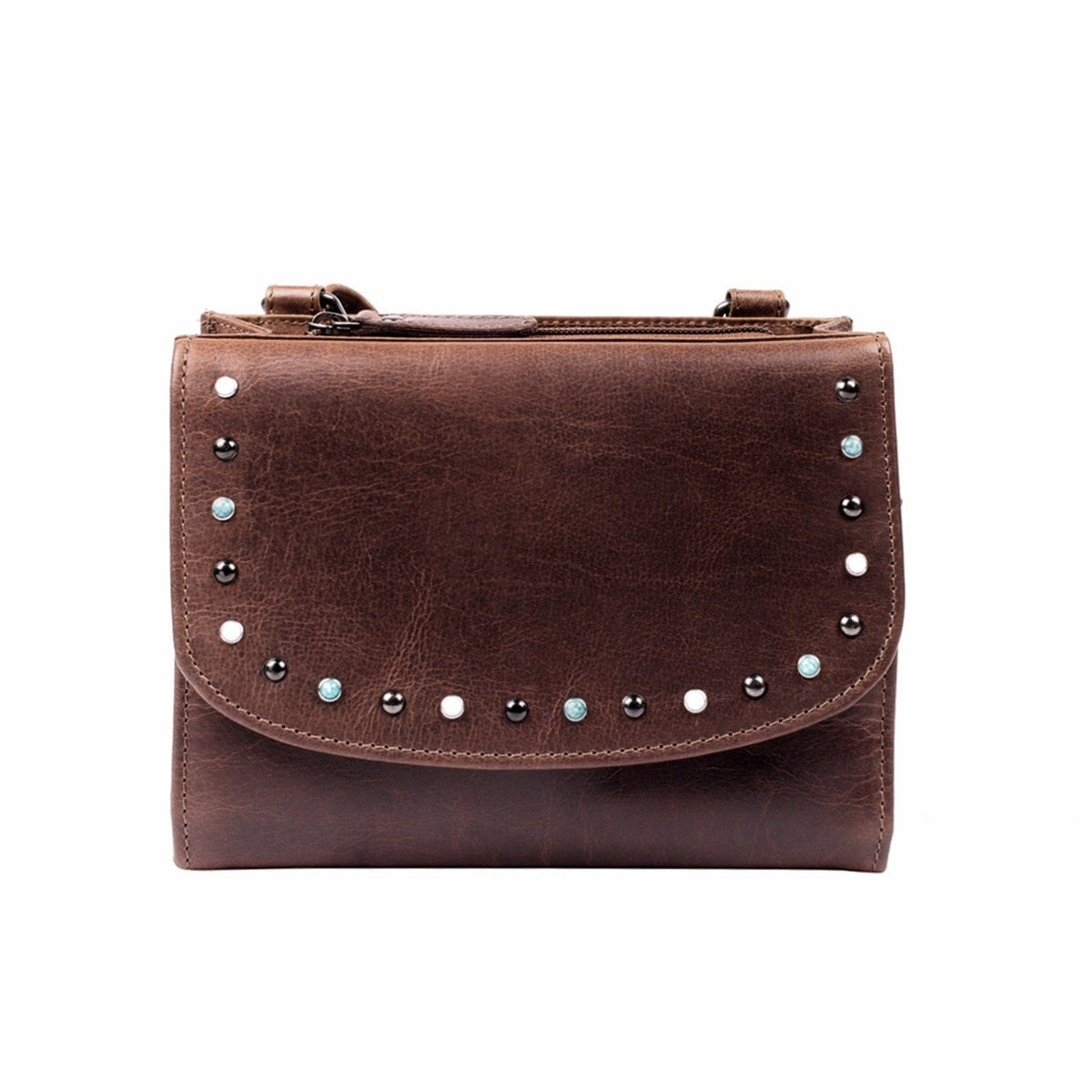 Concealed Carry Raelynn Buffalo Leather Crossbody RFID Organizer in Cognac – additional view 1