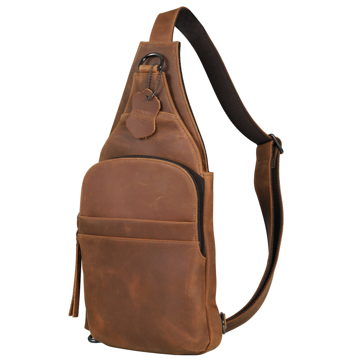 Concealed Carry Unisex Dakota Leather Sling in Cognac / Regular – side view 4