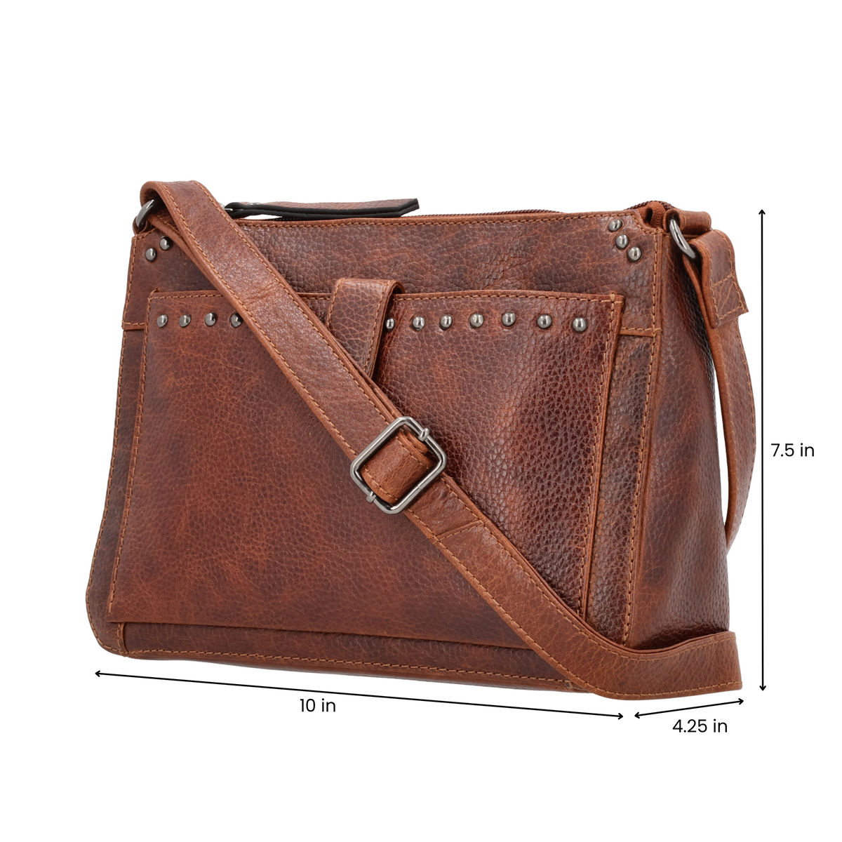 Concealed Carry Leah Buffalo Leather Crossbody with Wallet in Cognac – additional view 1