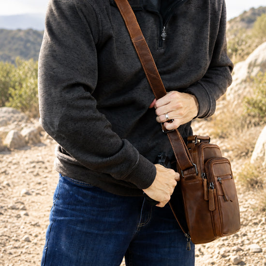 Concealed Carry Logan Unisex Crossbody Bag – worn by model