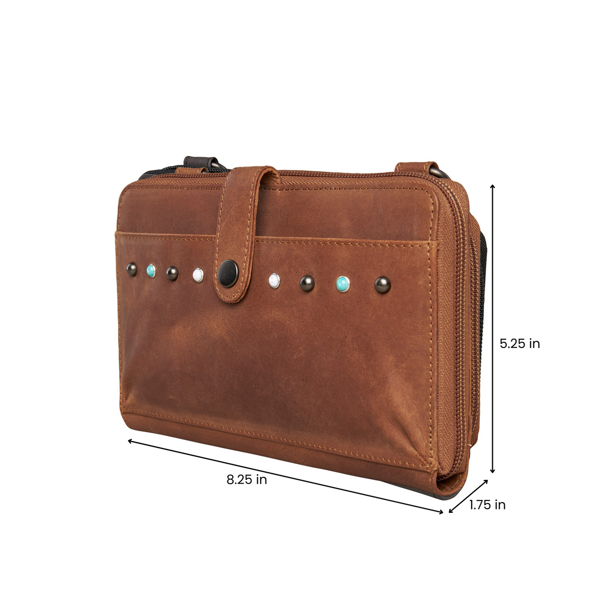 Concealed Carry Millie Leather Crossbody Organizer in Dusty Black – additional view 3