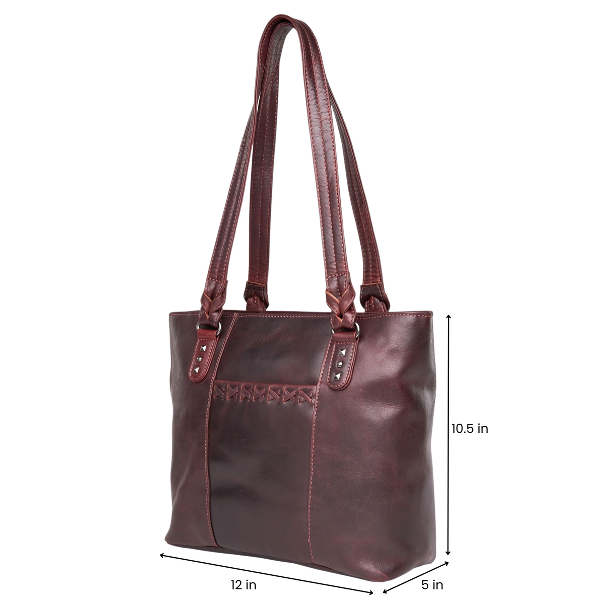 Peyton Leather Concealed Carry Tote in Dark Mahogany – additional view 1