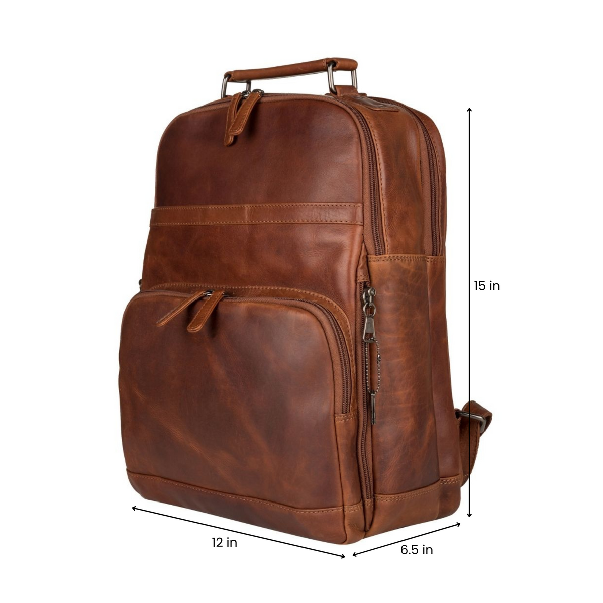 Concealed Carry Quinn Unisex Leather Backpack – additional view 1