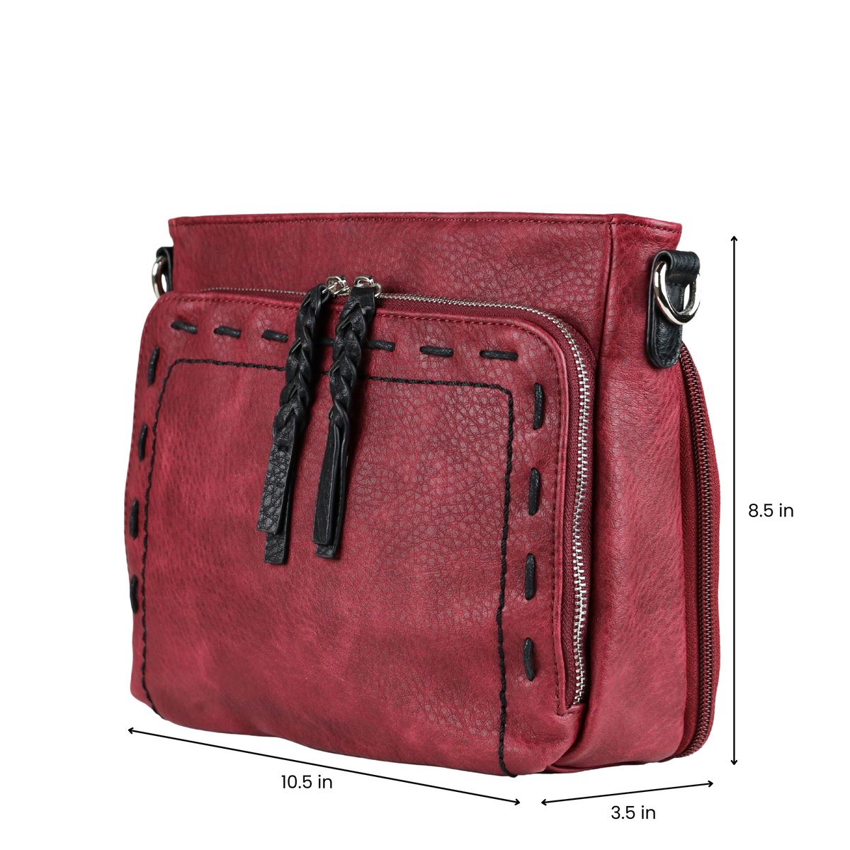 Skylar Concealed Carry Crossbody Organizer in Burgundy – additional view 2