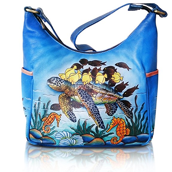 Concealed by Janko Under the Sea Hand Painted On Genuine Leather Conceal and Carry Handbag