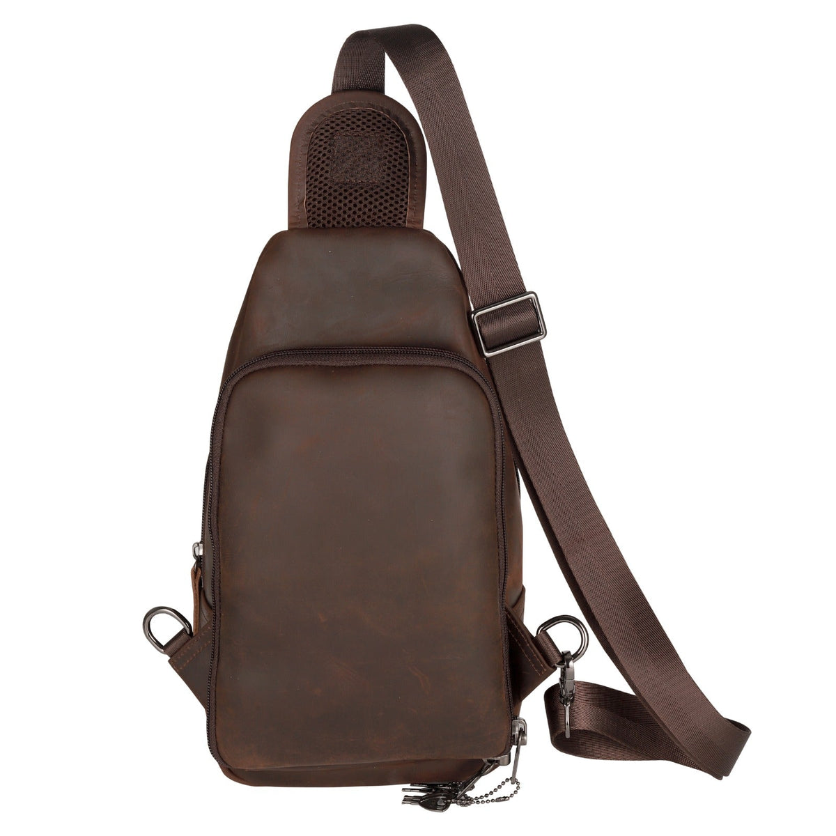 Concealed Carry Xander Leather Sling in Distressed Brown – back view 2