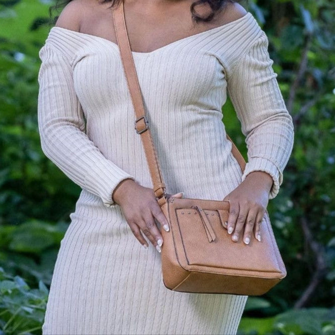 Concealed Carry Kinsley Crossbody with RFID Slim Wallet in Cinnamon – additional view 1